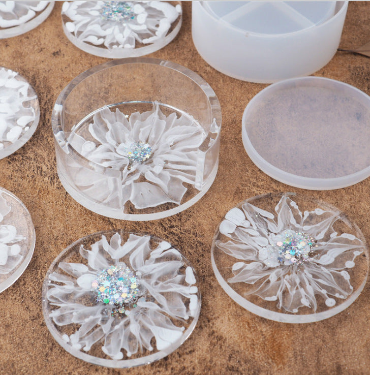 Epoxy Resin Coaster Round Coaster Silicone Mirror Mold