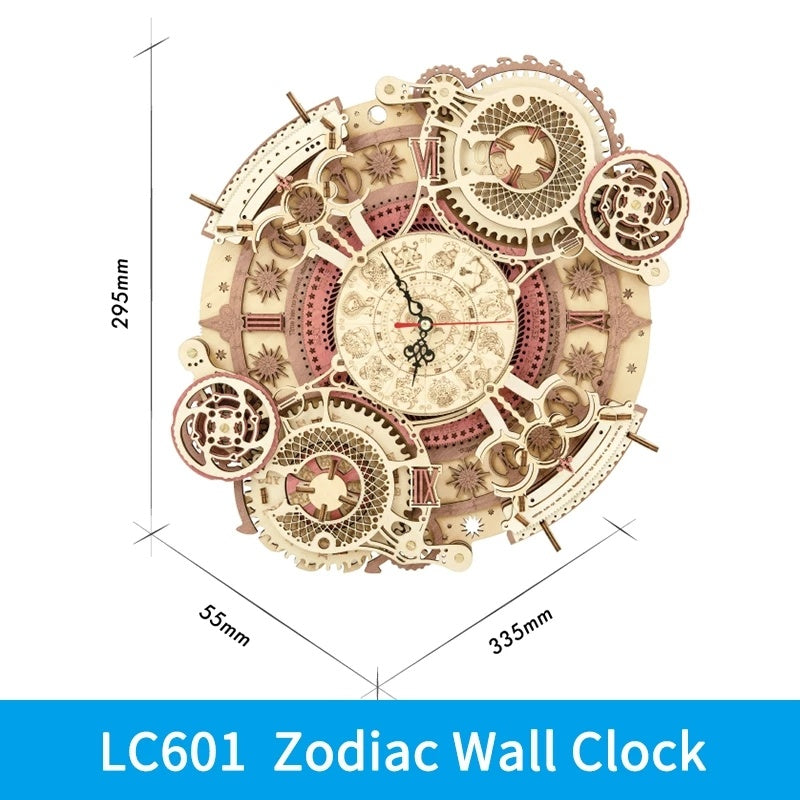 Robotime ROKR Zodiac Wall Clock 3D Wooden Puzzle