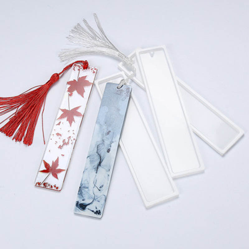 DIY Rectangular Crystal Epoxy Blank Bookmark Silicone Mold Dried Flower Bookmark Epoxy Mold