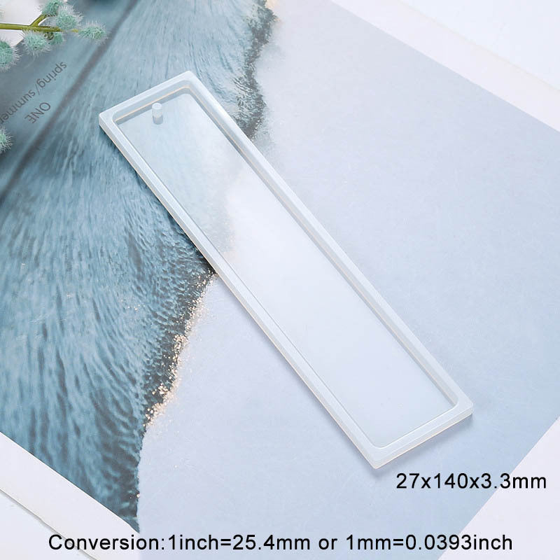 DIY Rectangular Crystal Epoxy Blank Bookmark Silicone Mold Dried Flower Bookmark Epoxy Mold