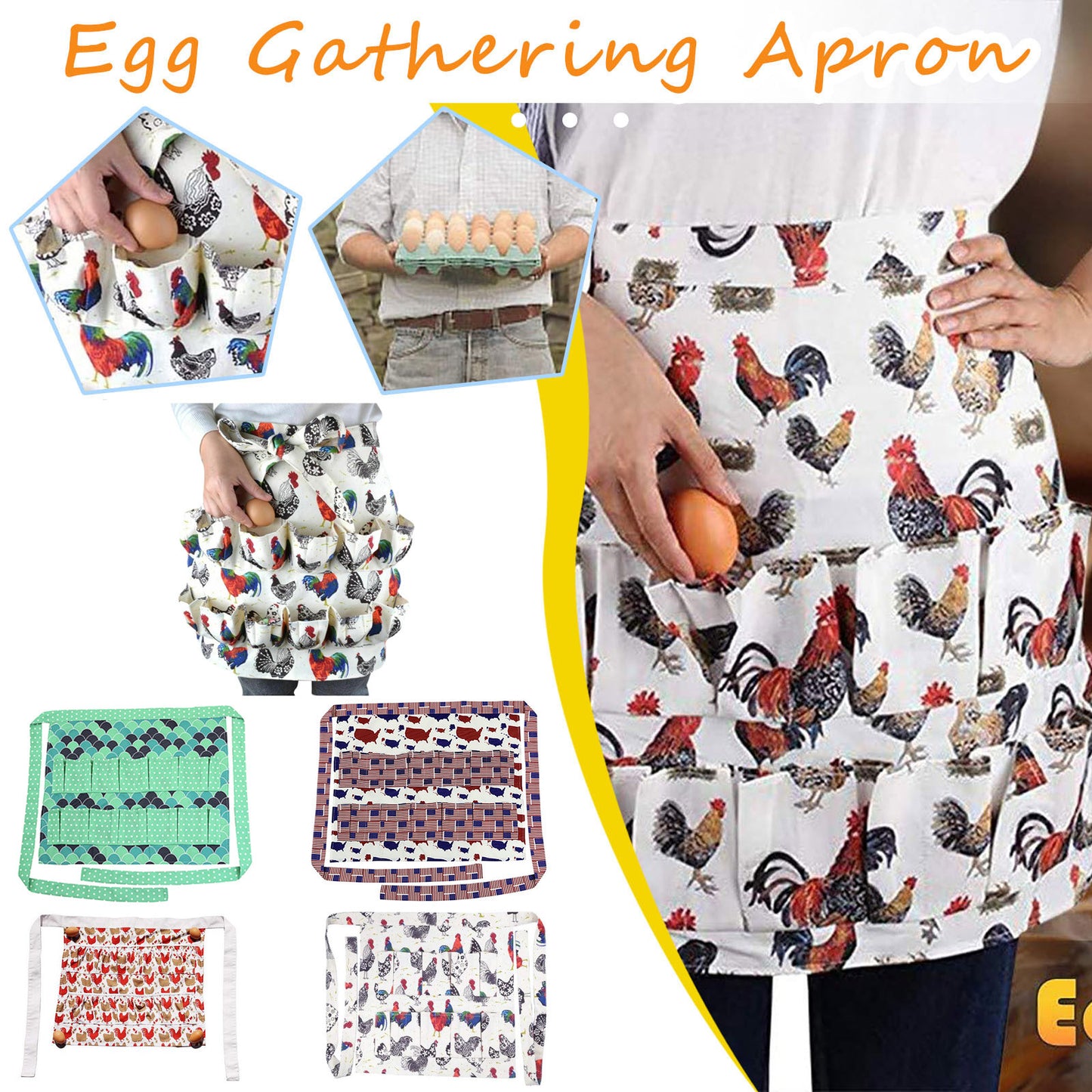 Apron for Collecting Eggs from Chickens, Ducks, And Geese