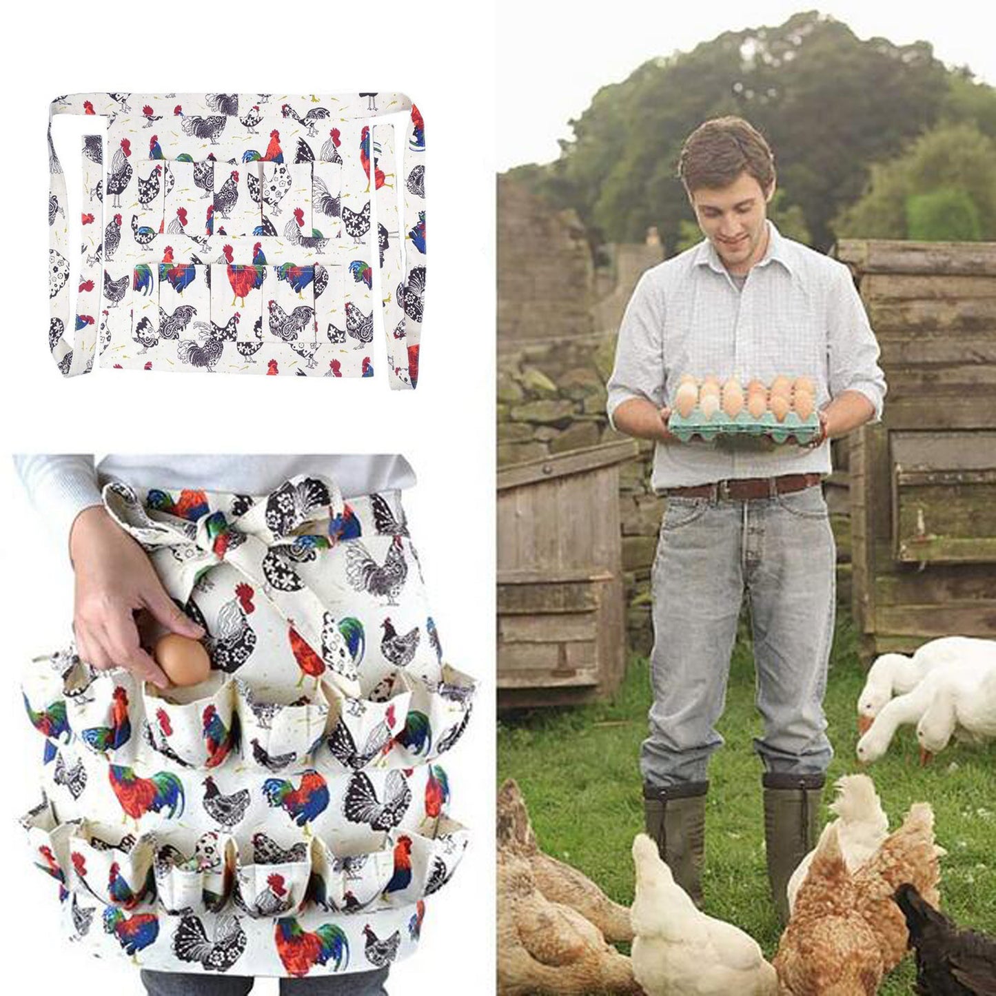 Apron for Collecting Eggs from Chickens, Ducks, And Geese