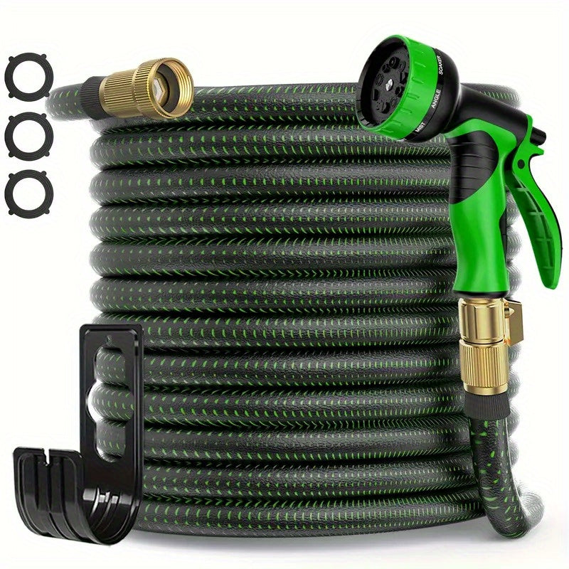 100FT Heavy-Duty Expandable Garden Hose With 10-Function High-Pressure Spray Nozzle