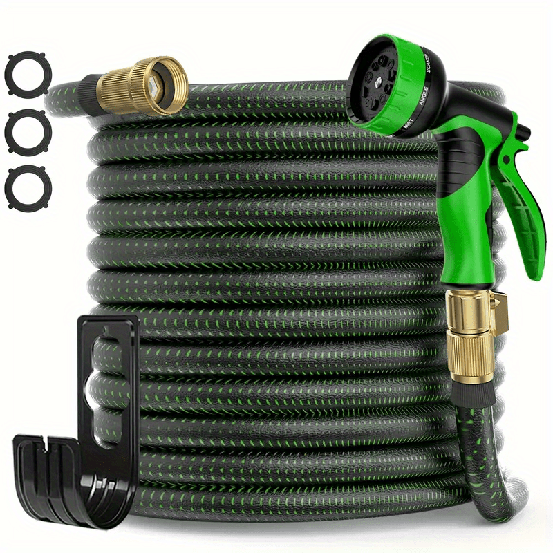 100FT Heavy-Duty Expandable Garden Hose With 10-Function High-Pressure Spray Nozzle