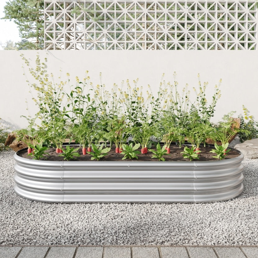 Oval Large Metal Raised Garden Bed For Plants