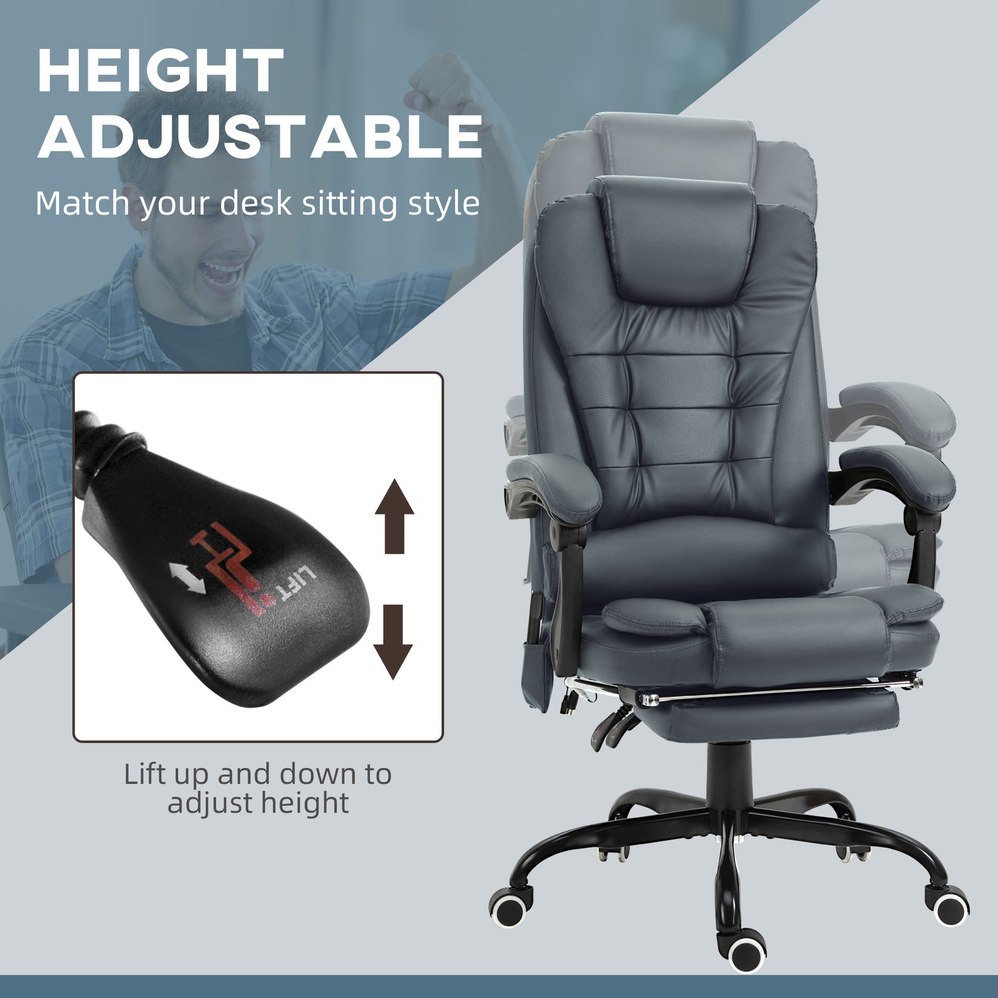 7-Point Vibrating Massage Office Chair