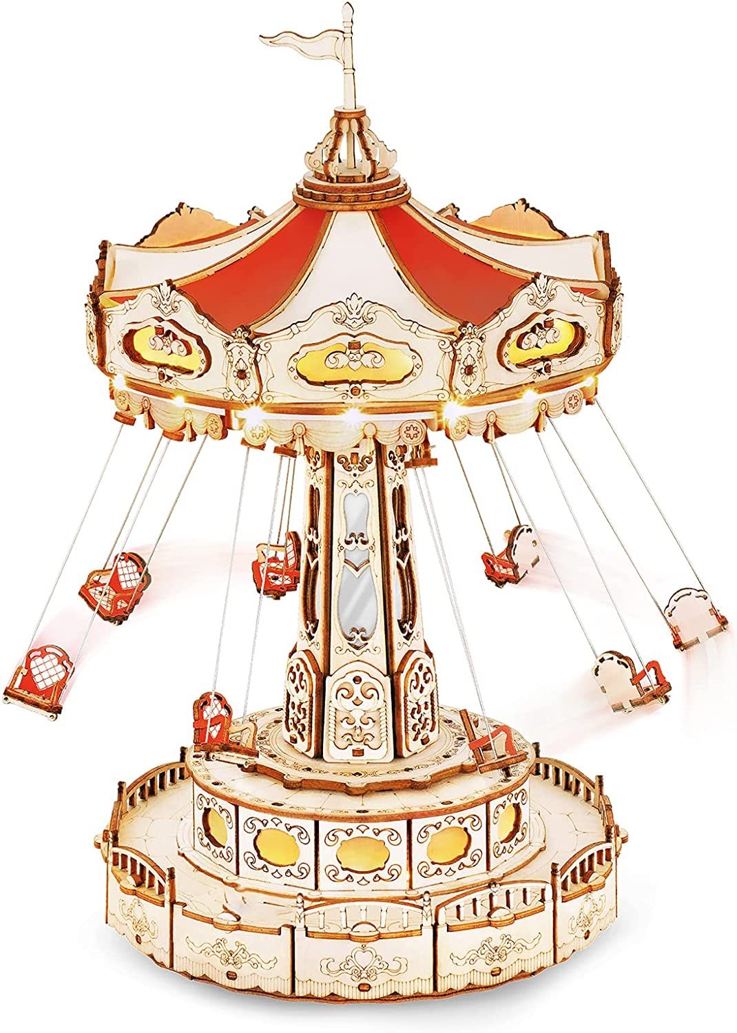 Robotime Rokr Magic Amusement Park Swing Ride 3D Wooden Puzzles