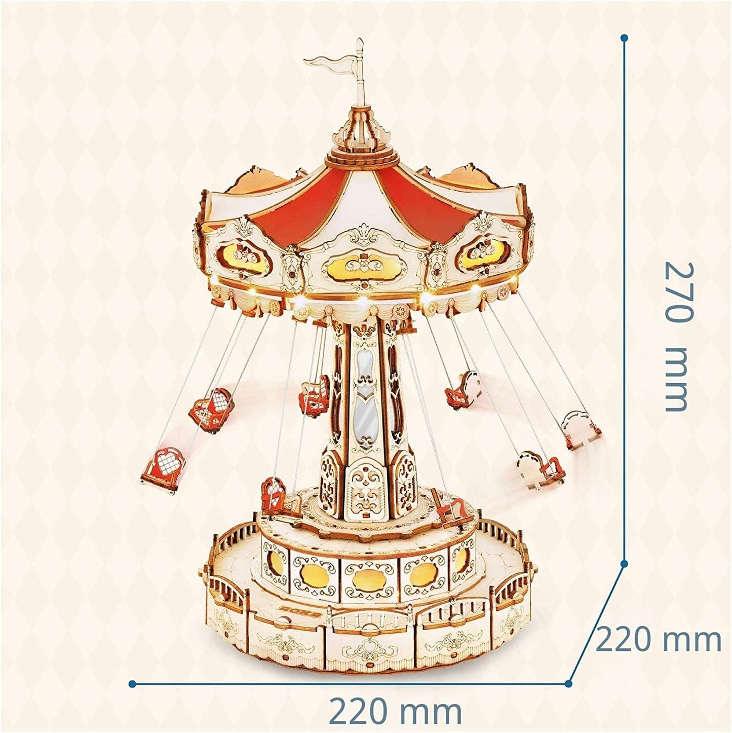 Robotime Rokr Magic Amusement Park Swing Ride 3D Wooden Puzzles