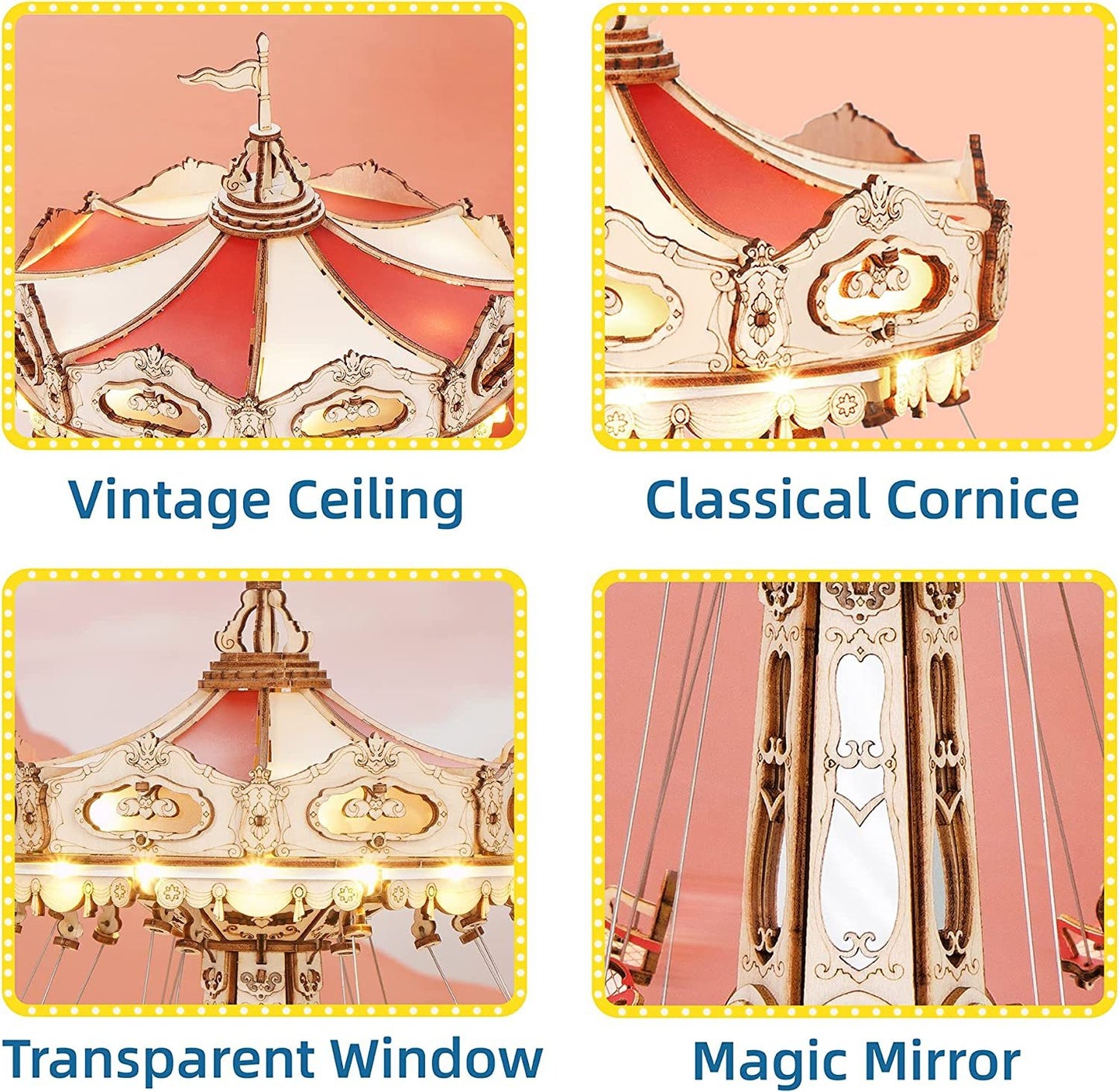 Robotime Rokr Magic Amusement Park Swing Ride 3D Wooden Puzzles