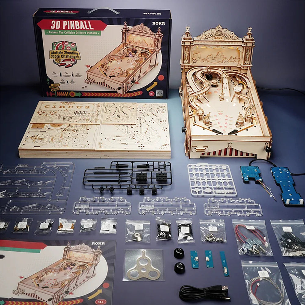 ROKR 3D Puzzle Pinball Machine STEM Kit