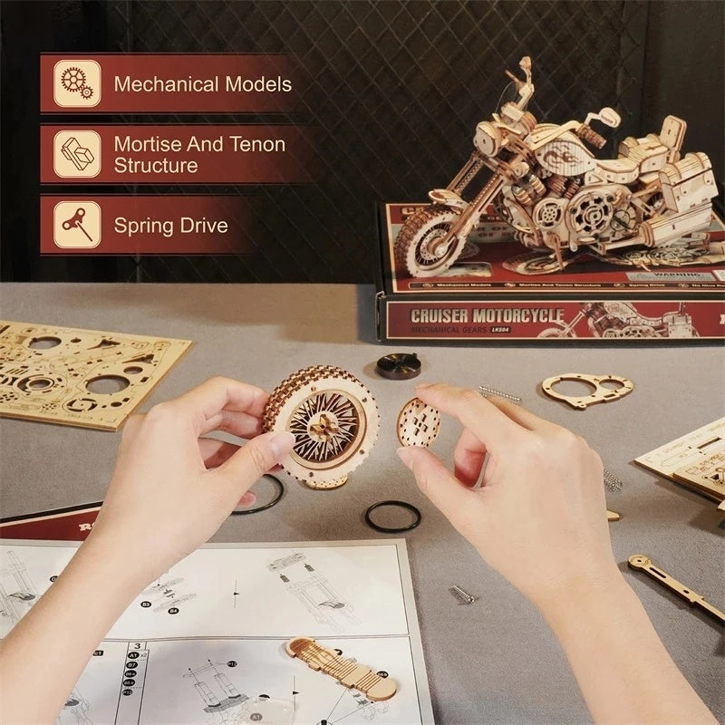 Motorcycle Wooden Puzzle STEM Kit