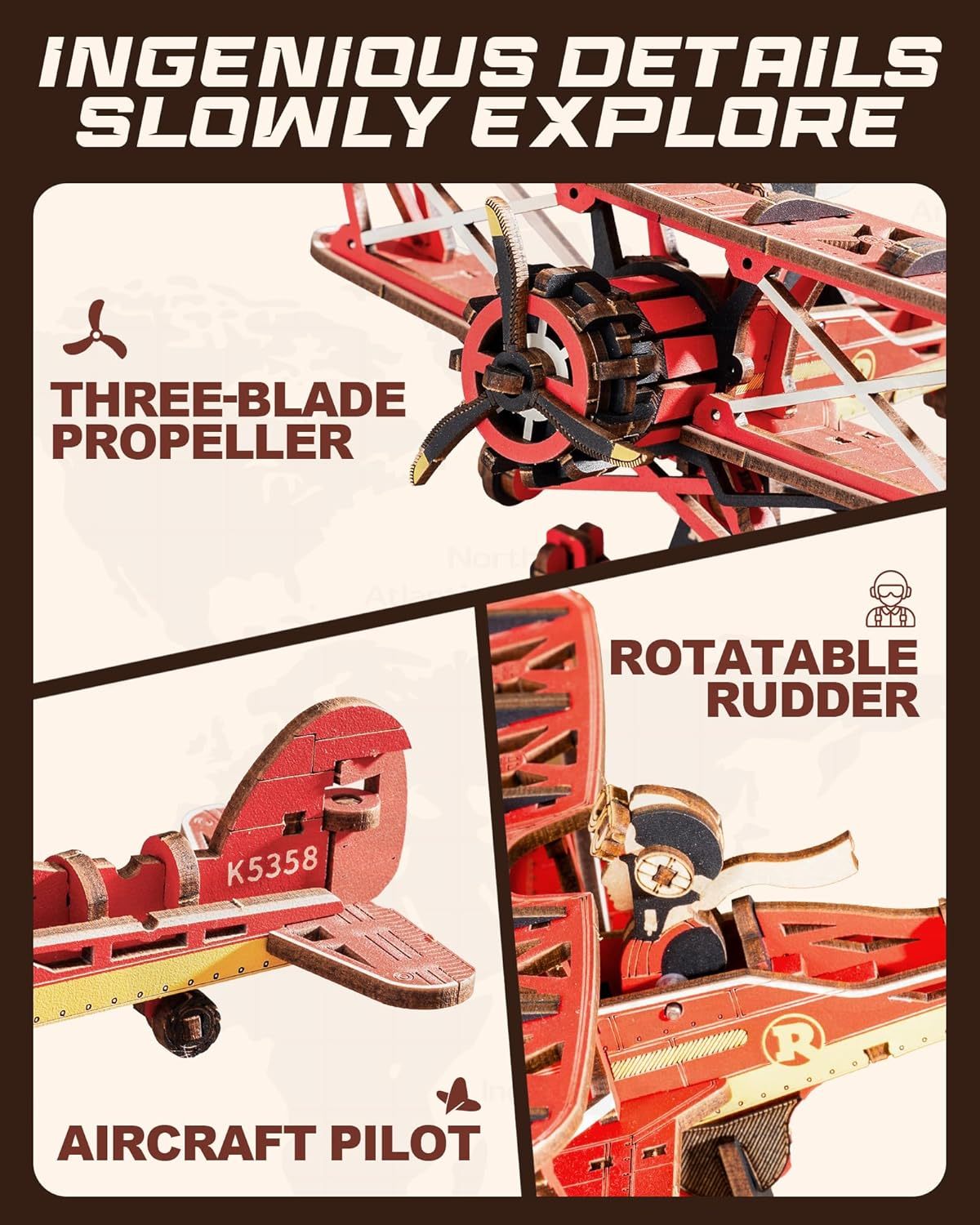 3D Wooden Puzzle Kit - Gravity Swing Series Gladiator Fighter With Moving Mechanism STEM Kit