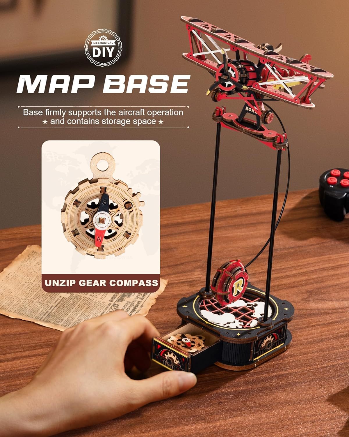 3D Wooden Puzzle Kit - Gravity Swing Series Gladiator Fighter With Moving Mechanism STEM Kit