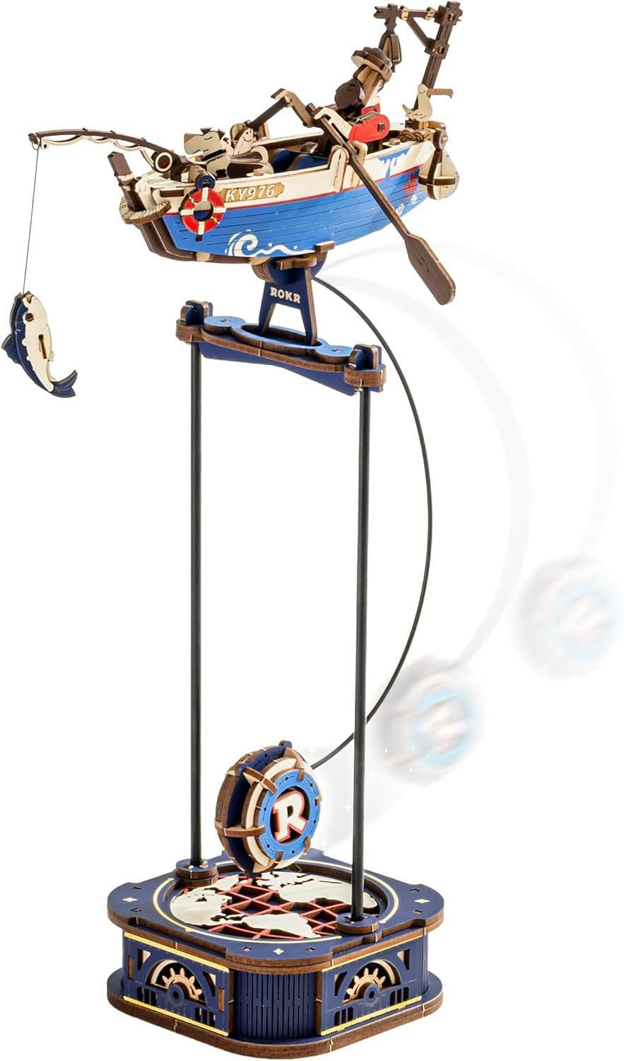 3D Wooden Puzzle Kit - Gravity Swing Series Gladiator Fighter With Moving Mechanism STEM Kit
