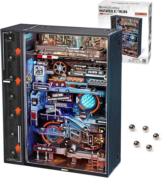 3D Puzzle Model Kit To Build Last City, Marble Run LED Glow In The Dark STEM Kit