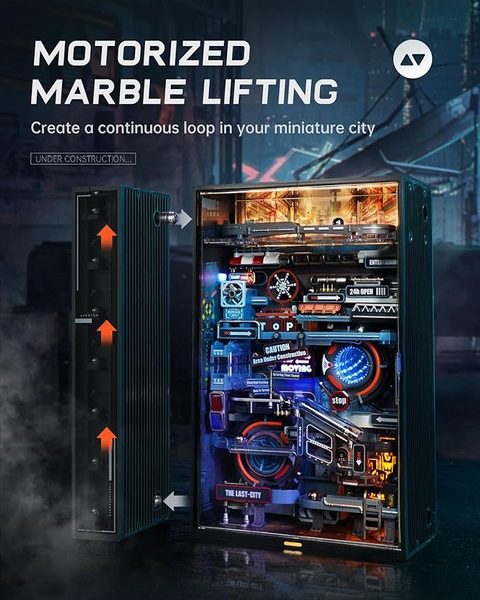 3D Puzzle Model Kit To Build Last City, Marble Run LED Glow In The Dark STEM Kit