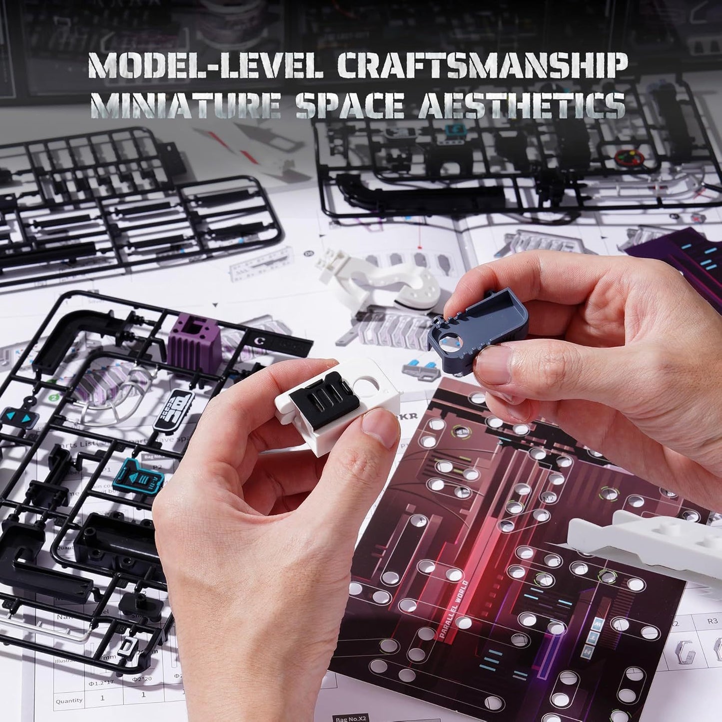 ROBOTIME 3D Puzzle Model Kit To Build Last City, Marble Run LED Glow In The Dark STEM Kit