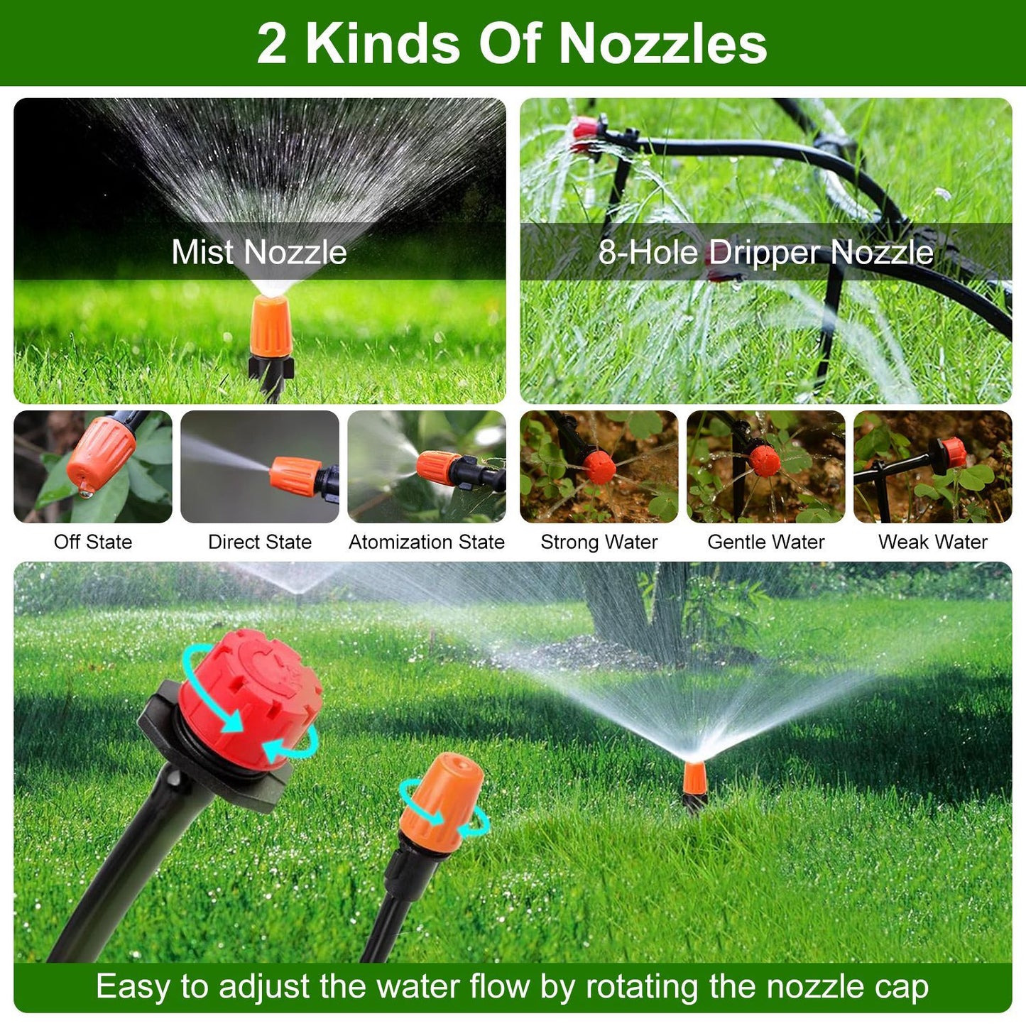 164FT Drip Irrigation Kit Automatic Garden I