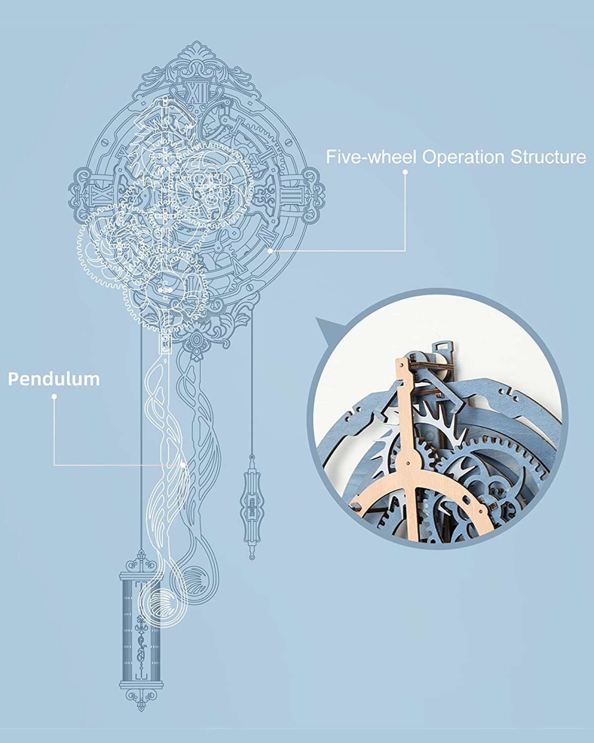 3D Wooden Puzzle Wall Clock STEM Kit