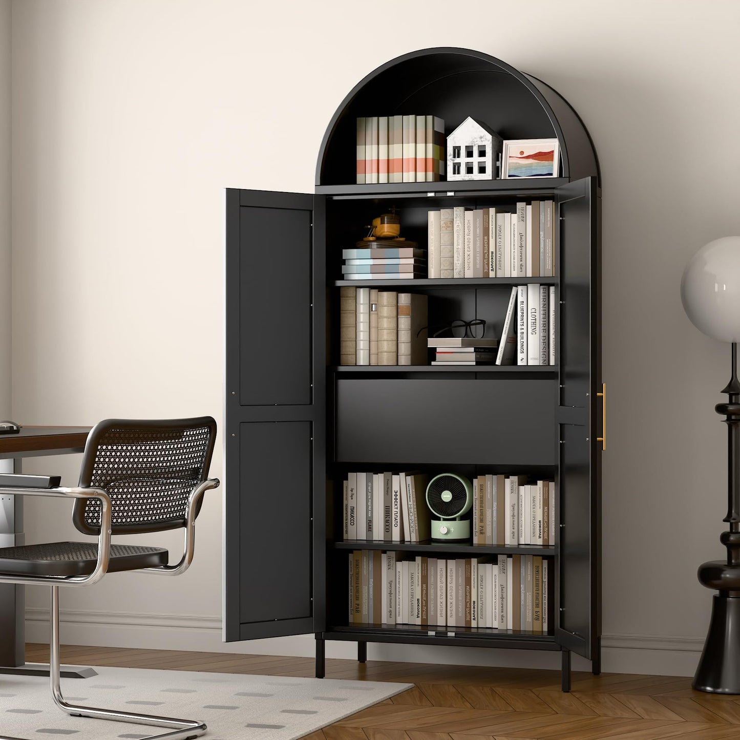 Tall Metal Arched Cabinet