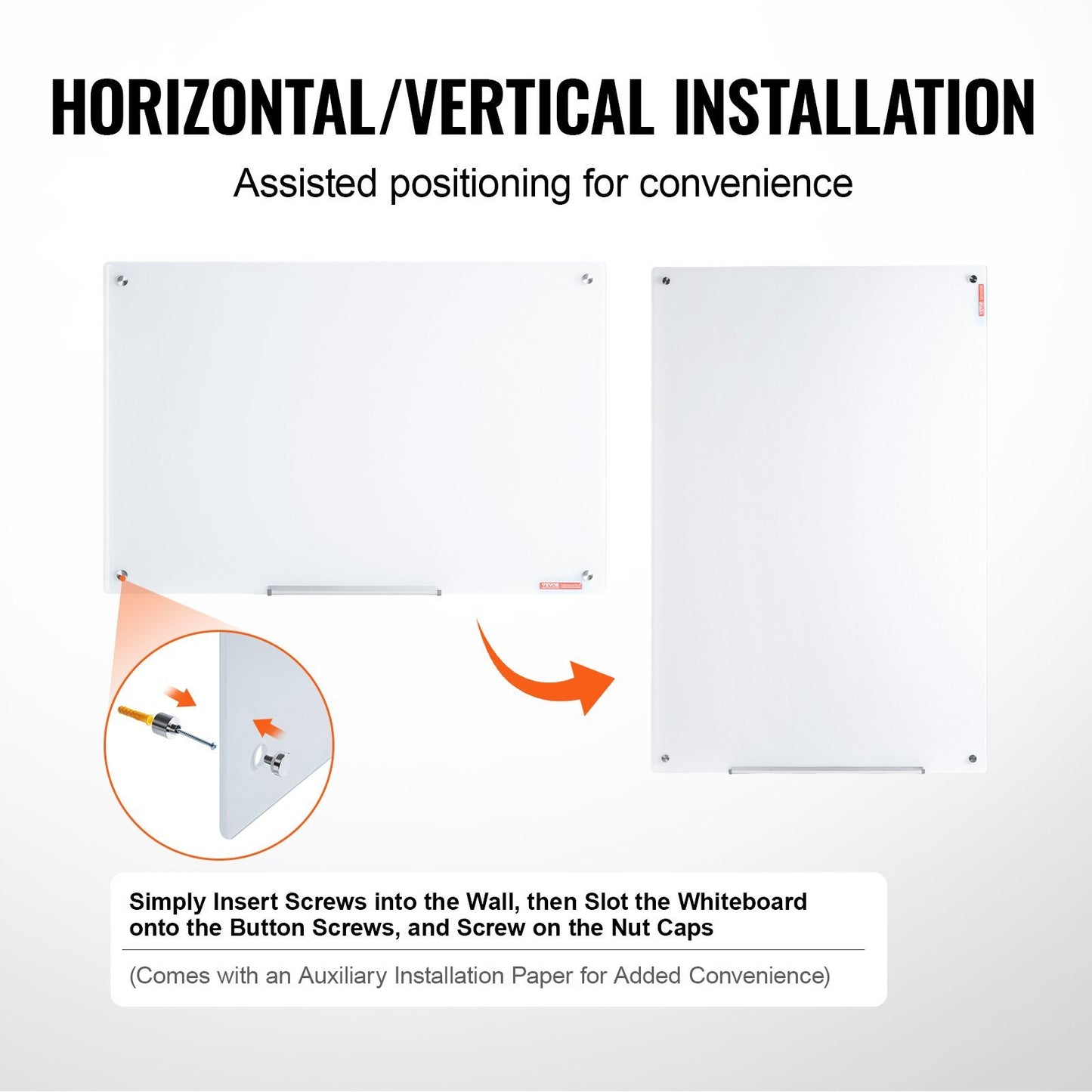 Magnetic Glass Whiteboard 36x24