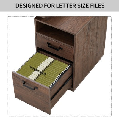 Home Office Computer Desk With Drawers Hanging Letter-size Files