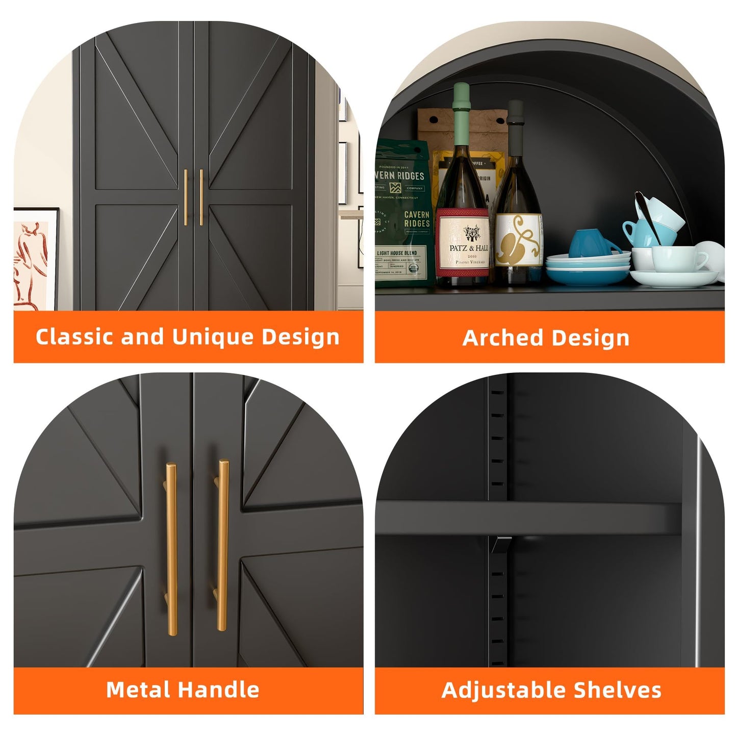 Tall Metal Arched Cabinet