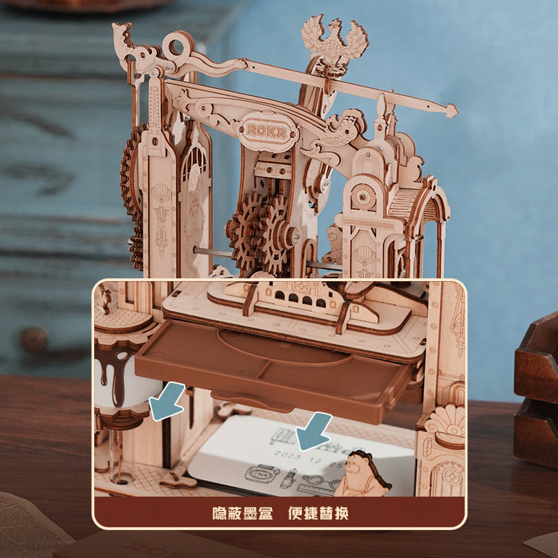 3D Wooden Puzzle Printing Press STEM KIT