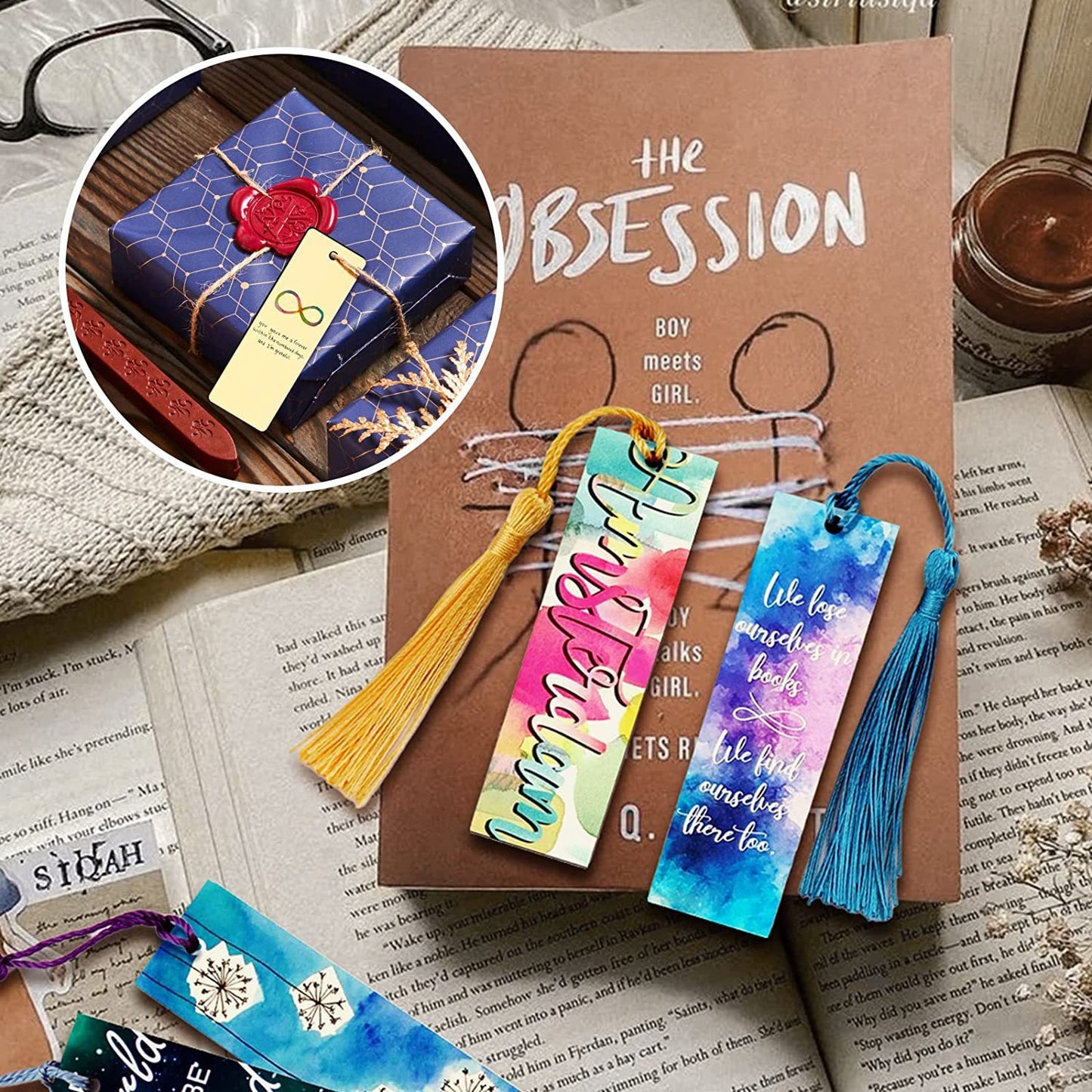 30pcs Dye Sublimation Blank Bookmark MDF With Color Tassel