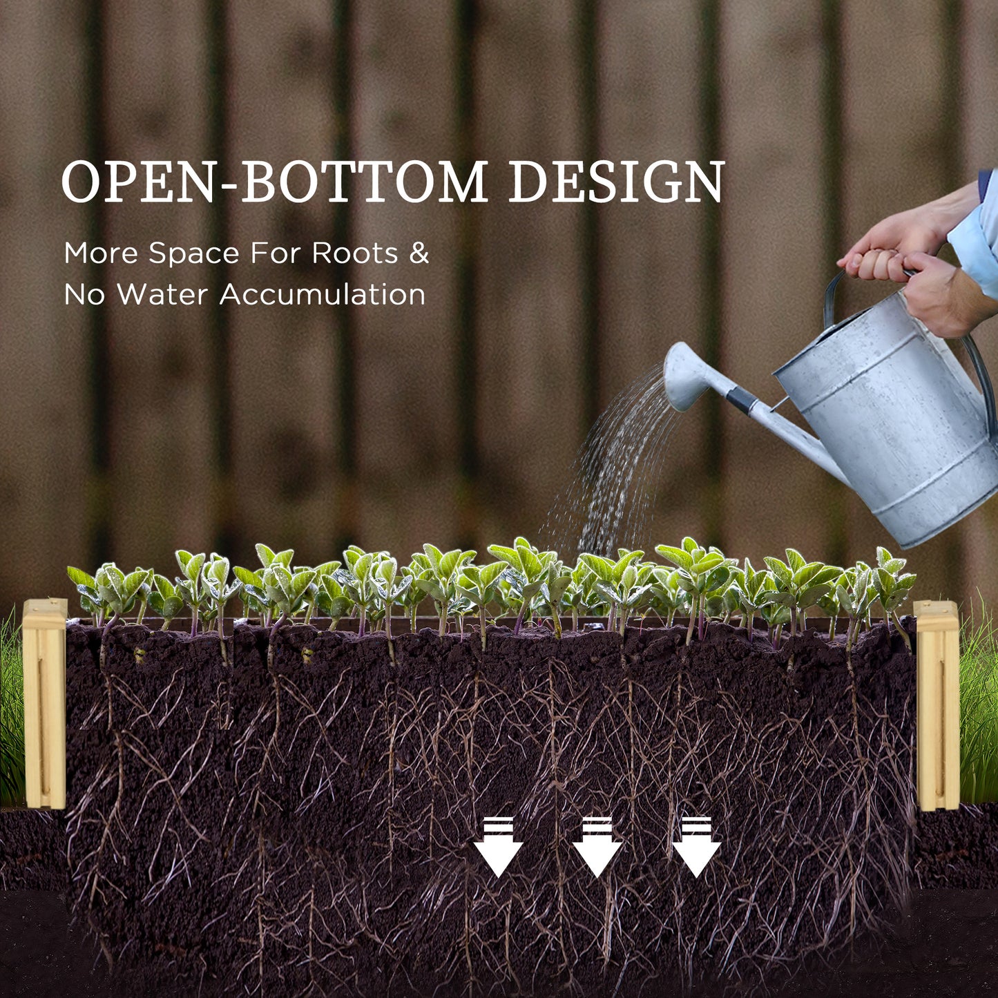 Wood Planter Box with Trellis for Climbing Plants, Raised Garden Bed