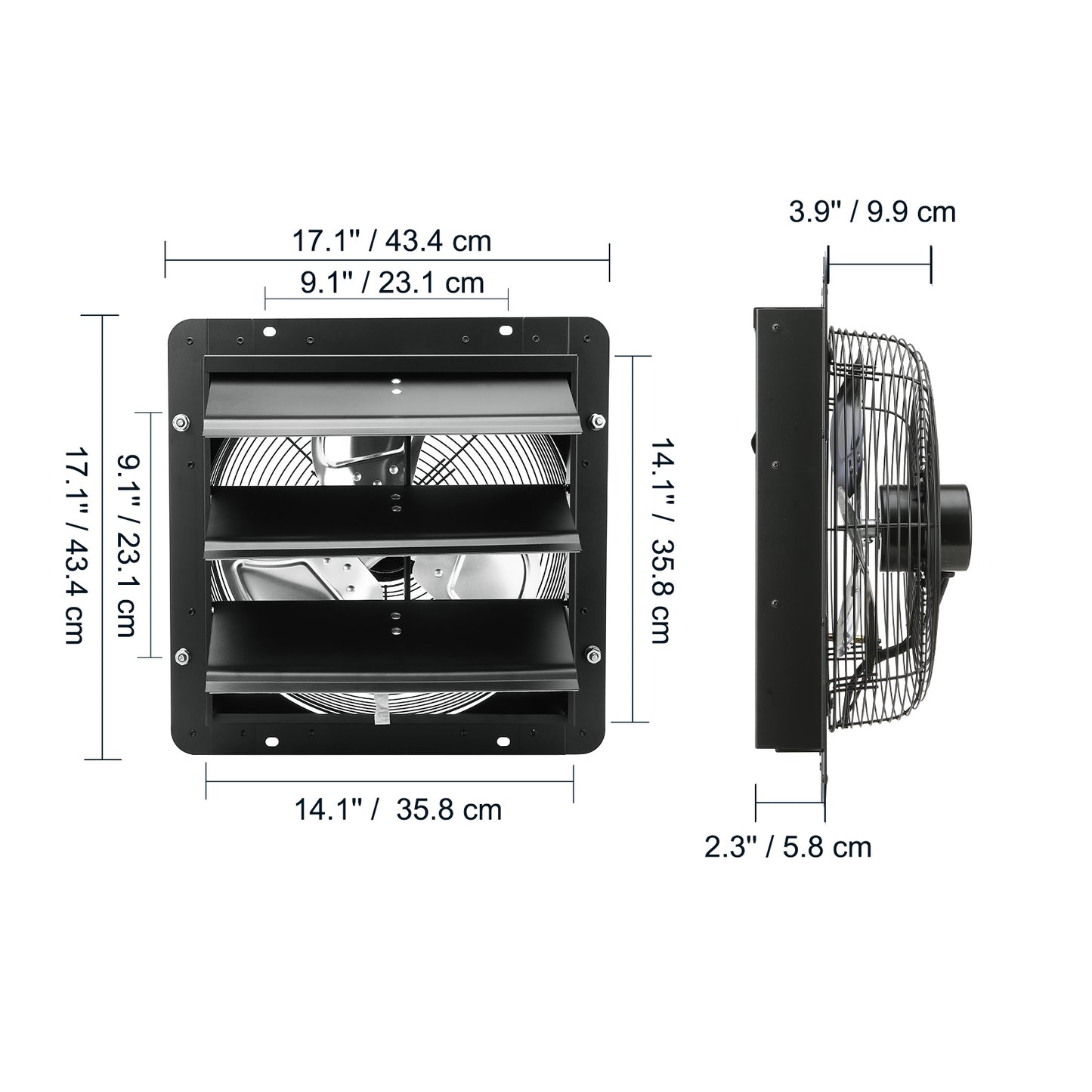 VEVOR Shutter Exhaust Fan, With Temperature Humidity Controller for greenhouse