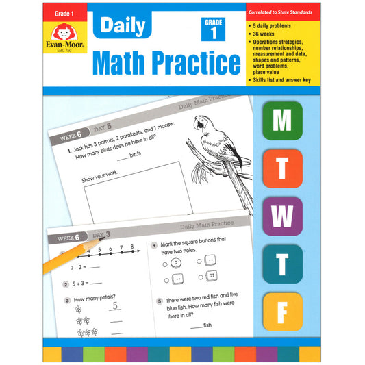 DAILY MATH PRACTICE GR 1 BOOK