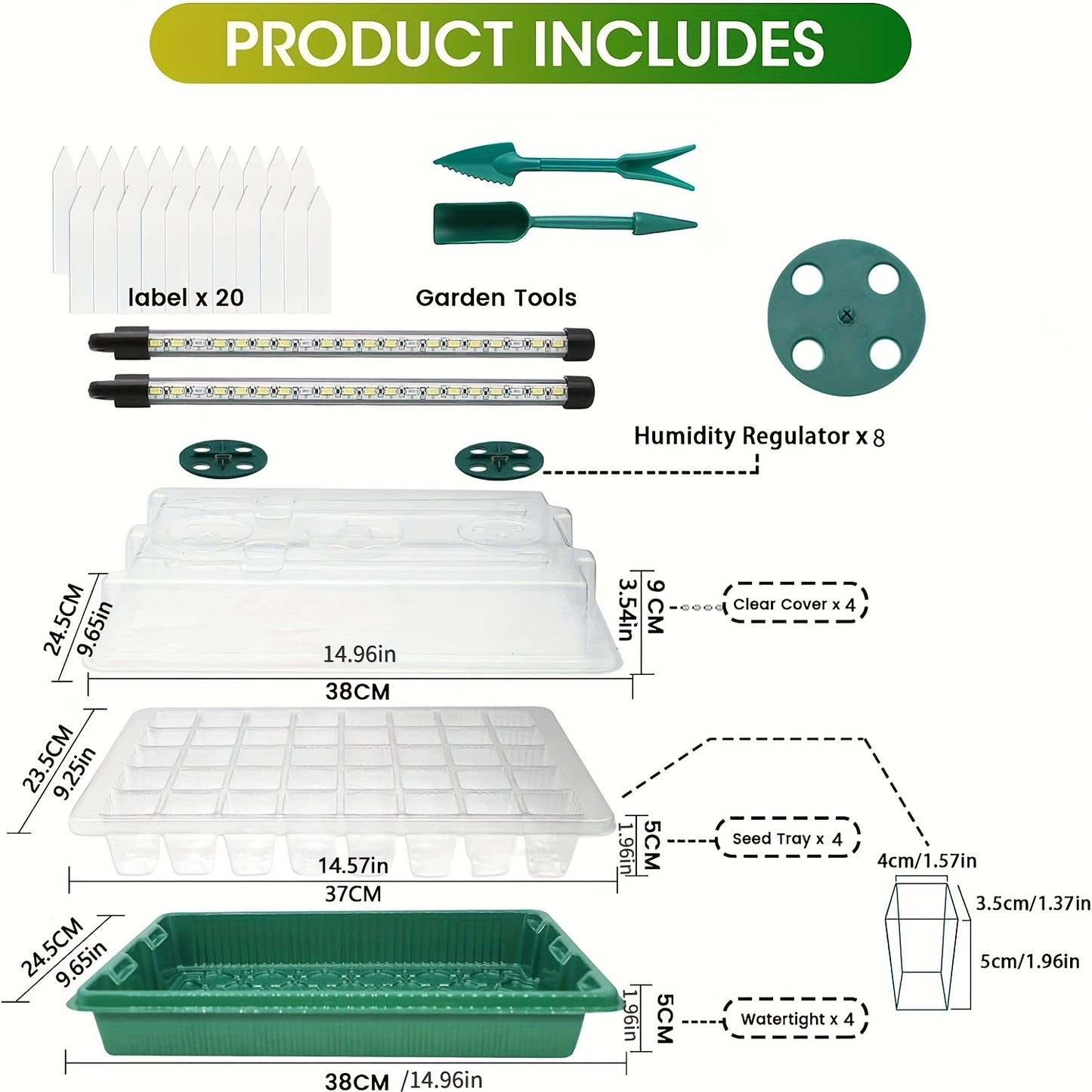 A Set of 4 Seed Germination Trays,Gardening And Indoor Greenhouse