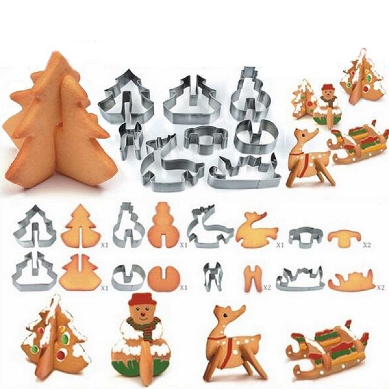 18-piece Set Gingerbread House Cookie Cutters Baking Kit