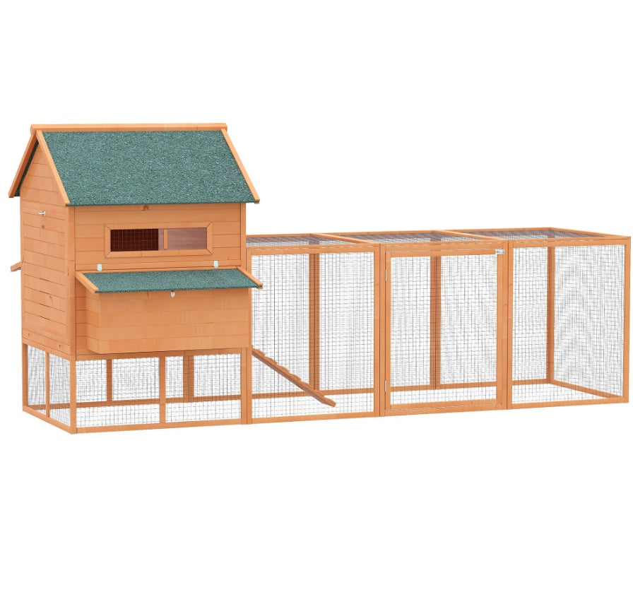 Lockable Chicken Coop Kit with Nesting Box & Run