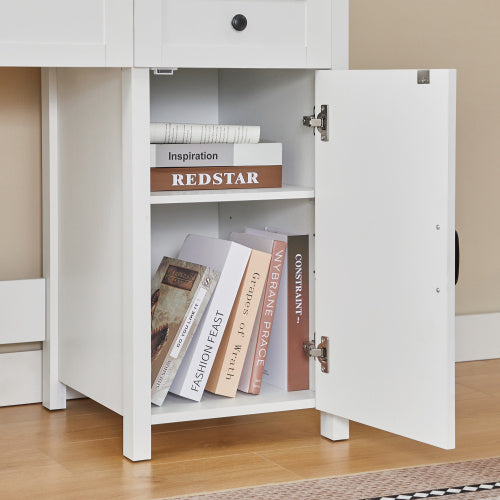 Farmhouse Style Office Desk With Charging Station