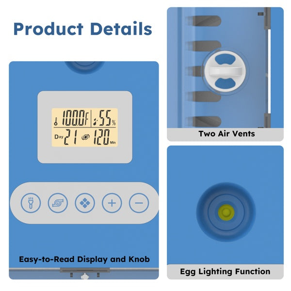 70 Egg Incubator With Automatic Turning & Humidity Control