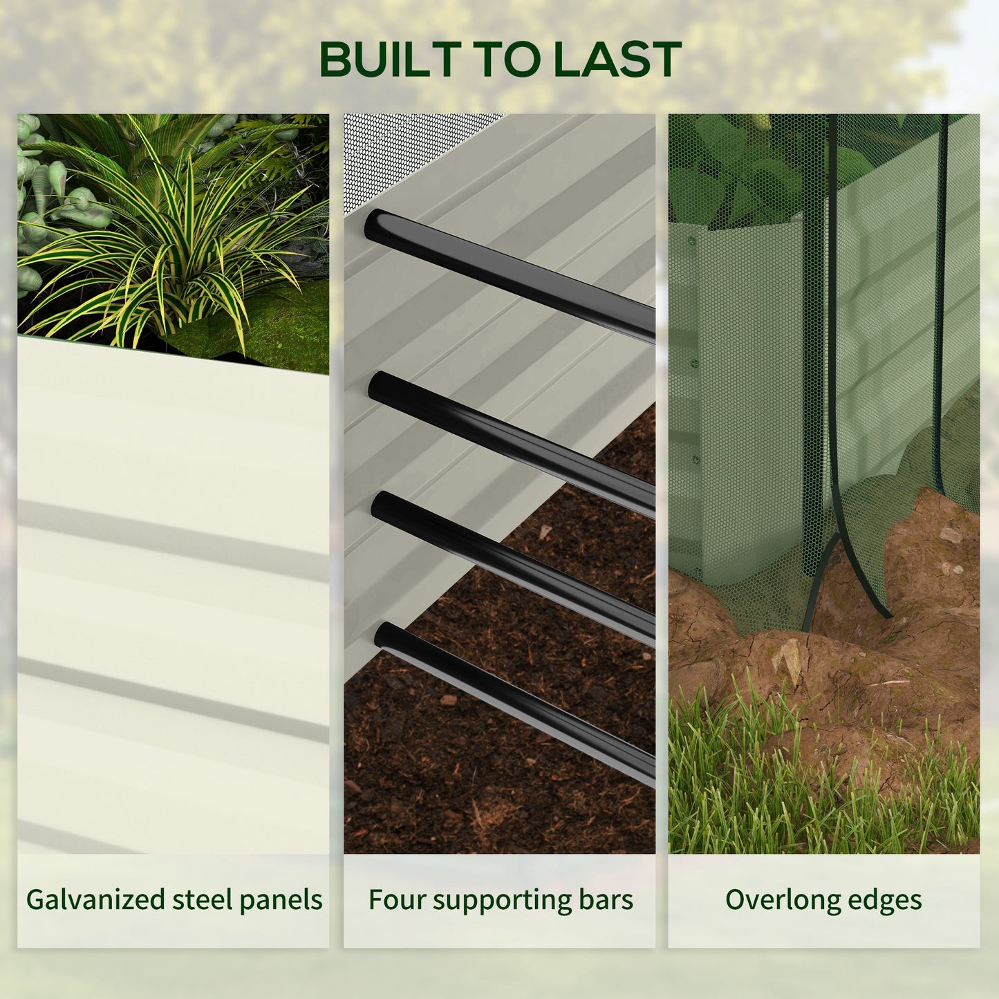 Galvanized Steel Planter Box with Crop Cage and Shade Cloth, Raised Garden Bed