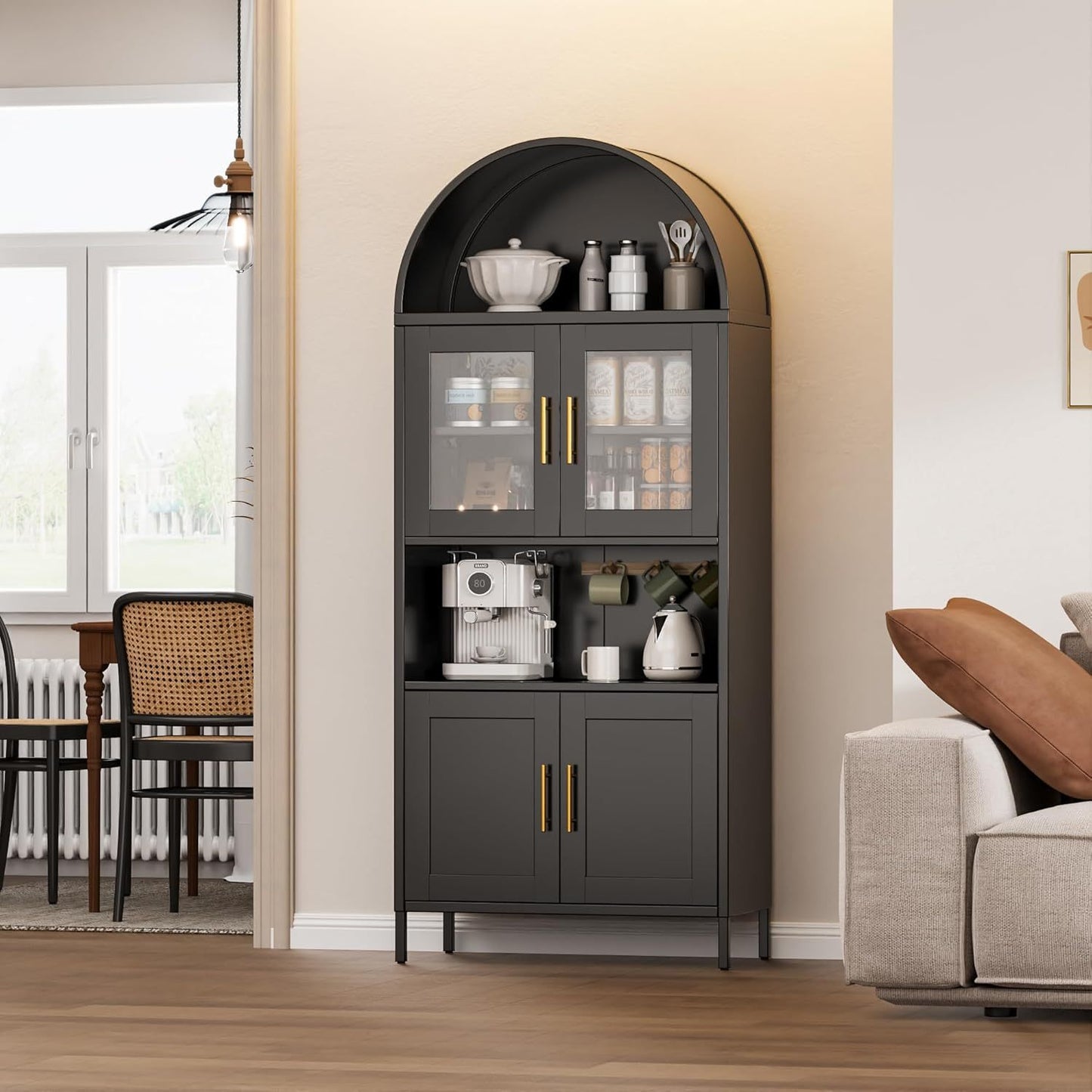 Tall Metal Arched Cabinet