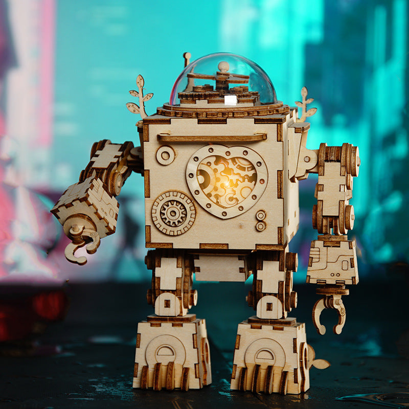 STEM Wooden Robot Music Box Puzzle Kit
