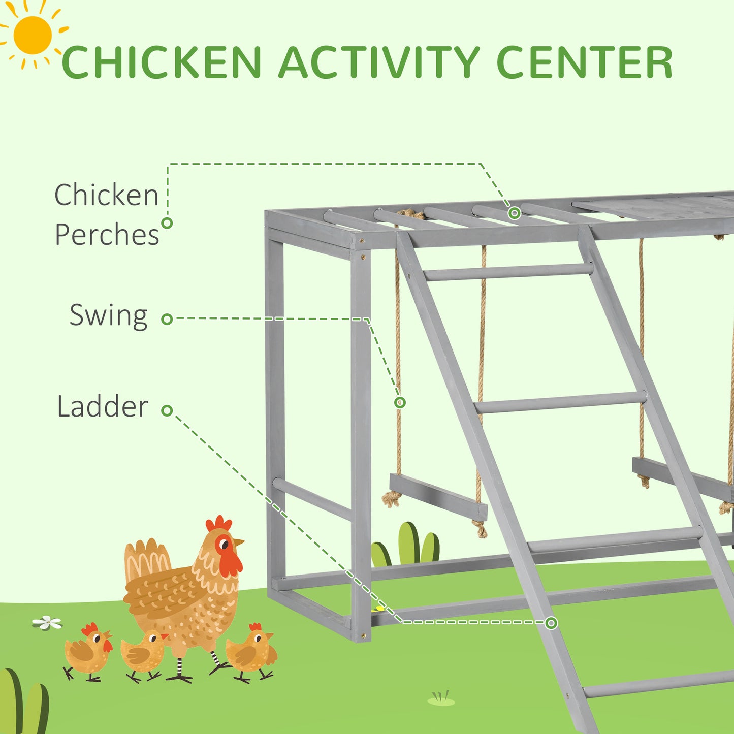 Chicken Activity Game With Swing Set