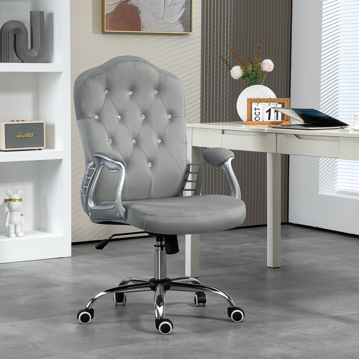 Velvet Office Chair Desk Chair with 360 Degree Swivel