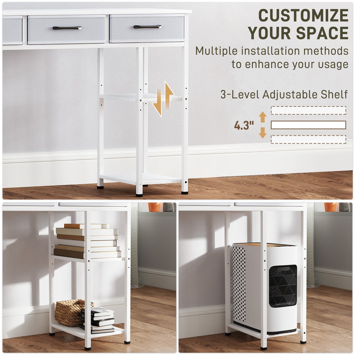 Small Computer Desk, White