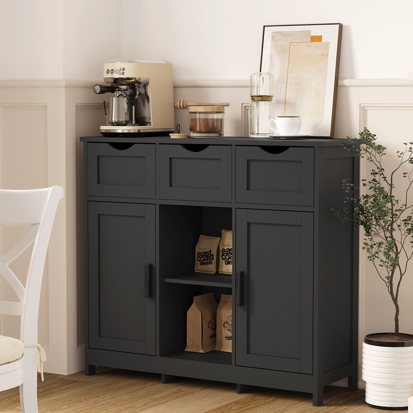 Storage Cabinet With Drawers And Shelves