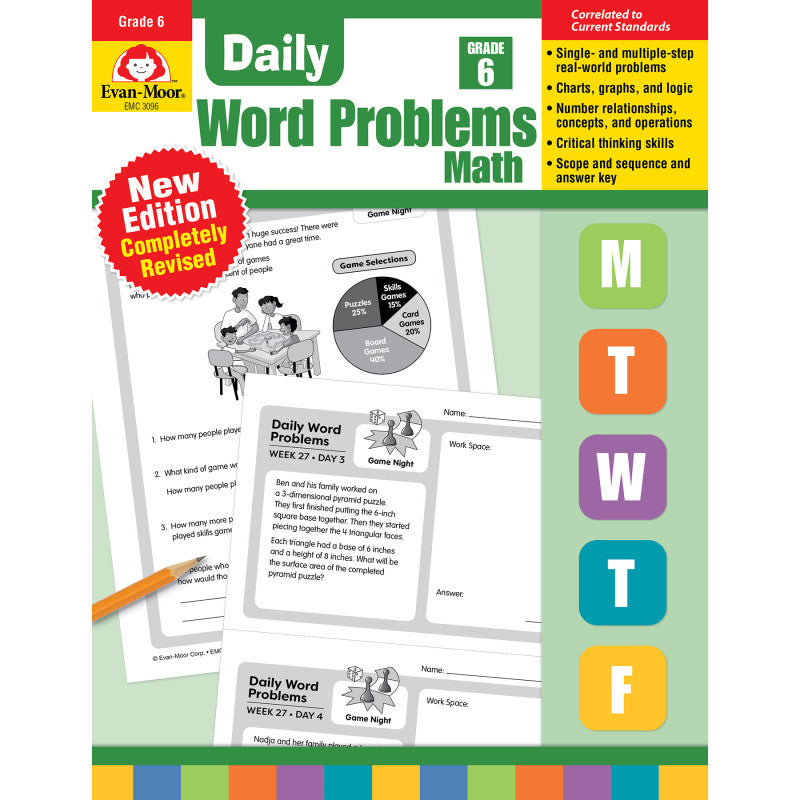 DAILY WORD PROBLEMS MATH GRADE 6 BOOK