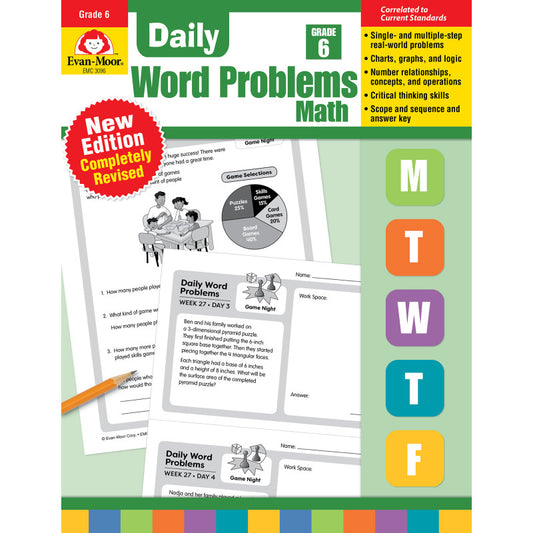 DAILY WORD PROBLEMS MATH GRADE 6 BOOK