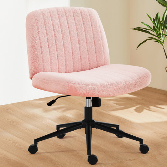 Armless Swivel Fabric Height Adjustable Wide Seat