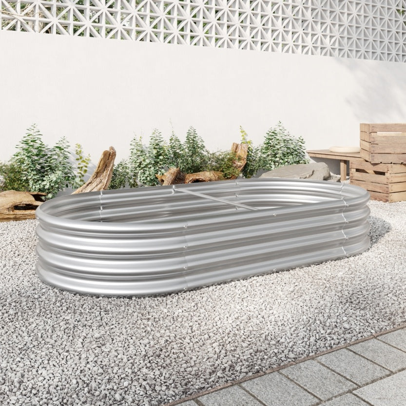 Oval Large Metal Raised Garden Bed For Plants