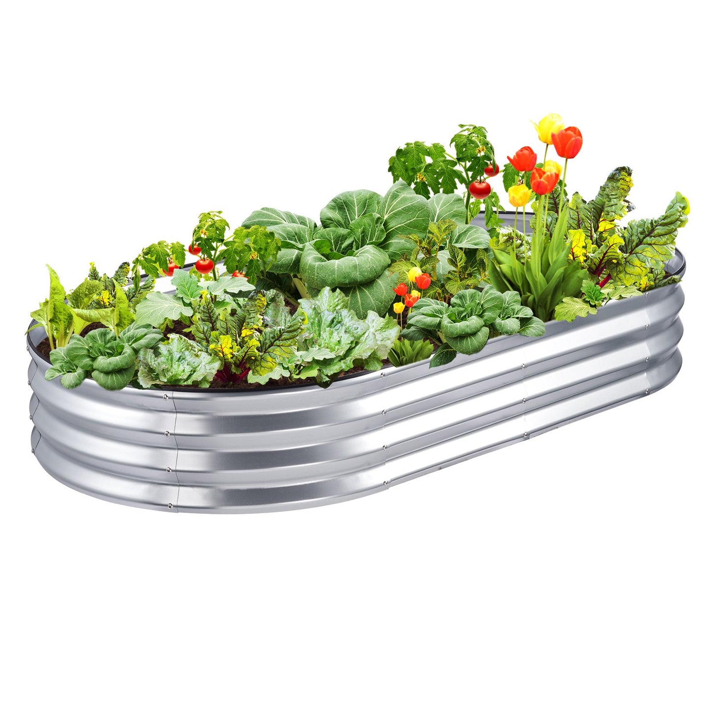 Raised Garden Bed, 70.9x35.4x11 Inch Galvanized Metal Planter Box,
