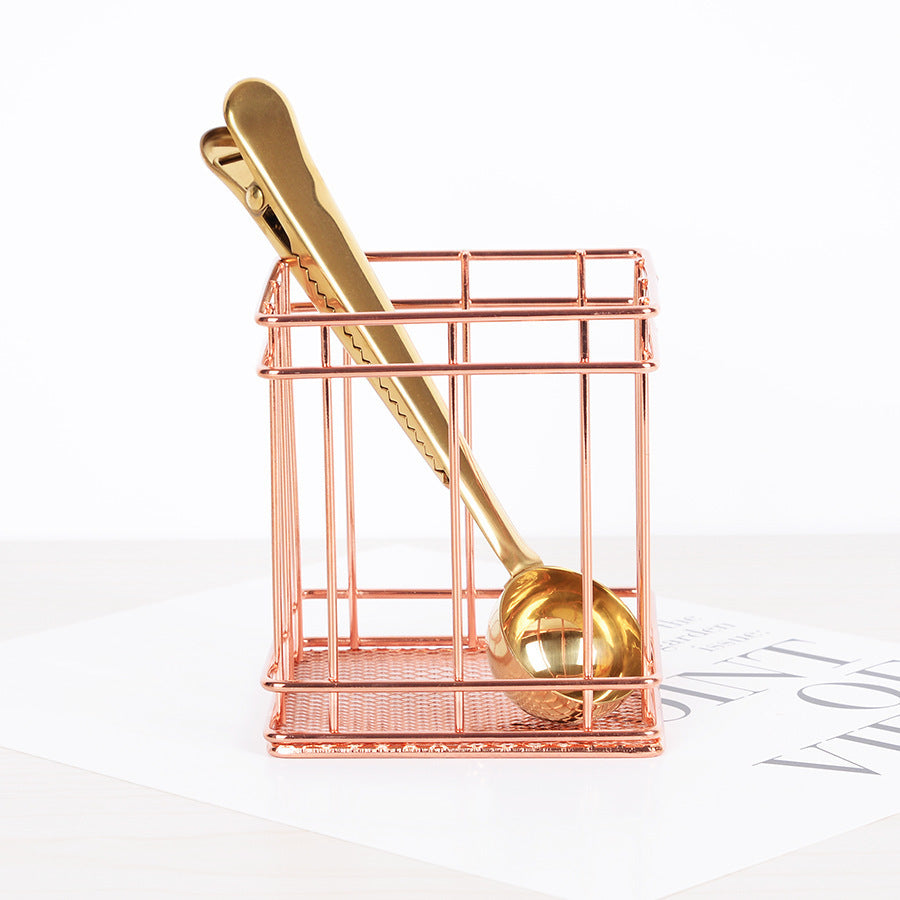 rose gold square round pen holder sundry desktop